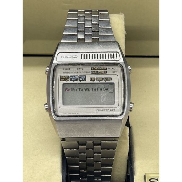 VTG 1978 Seiko A159-5009 LCD DIGITAL Chronograph Watch with Box Rare - Picture 2 of 12